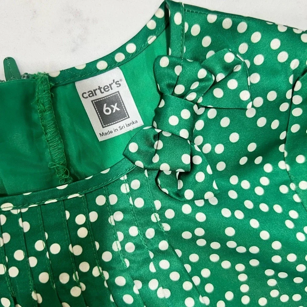 Carter's Emerald Dress with White Dots